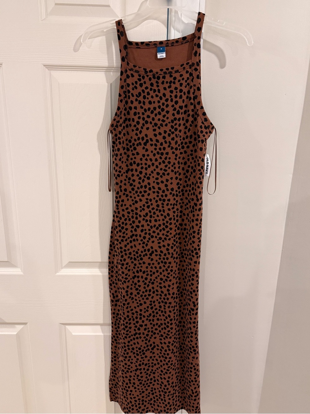 Old Navy Brown and Black Animal Print Midi Dress